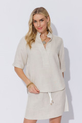 Oatmeal Washed Linen Blogger Shirt