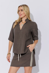 Pewter Washed Linen Blogger Shirt