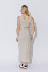 Oatmeal Washed Linen Bias Dress