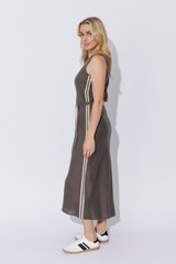 Pewter Washed Linen Bias Dress