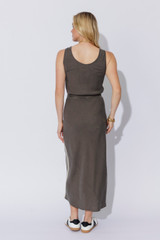 Pewter Washed Linen Bias Dress
