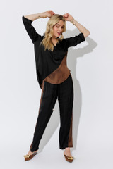 Black Spliced Milan Blogger Shirt