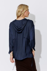 Navy Glow Hooded Shirt