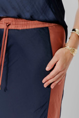 Navy Glow Bias Panel Skirt