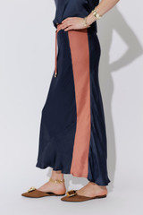 Navy Glow Bias Panel Skirt