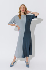 Blue Tencel Dolman Dress