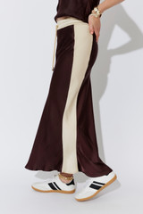 Chocolate Glow Bias Panel Skirt