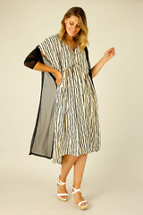 Stripe Silky Bondi Kaftan Dress