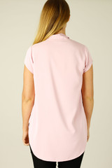 Pink Soft Touch Cowl Tee