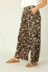 Brown Animal Print Pocket Culotte