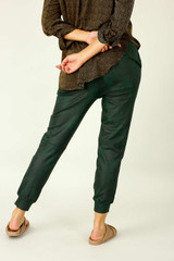 Forest  Leatherette Stitch Jogger