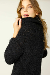 Black Fluffy Turtle Neck Jumper