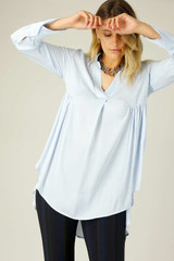 Pale Blue Seta Babydoll Shirt