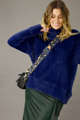 Navy Faux Fur Valentina Jumper