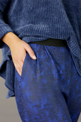 Cobalt Leatherette Slouch Pant - FINAL SALE