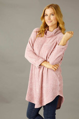 Pink Velour Oversize Jumper