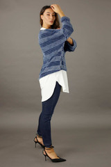 Chambray Fluffy Stripe Jumper - FINAL SALE