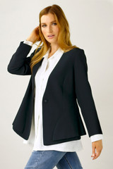 Black Euro Peplum Blazer - SALE