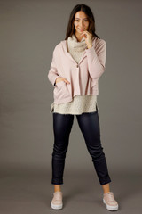 Light Pink Snug Hooded Cardigan - SALE