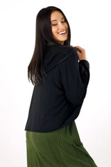 Black Snug Hooded Cardigan - SALE