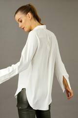 Ivory Soft Touch Essential Boyfriend Shirt - SALE