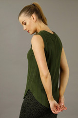 Khaki Rib Crew Cami