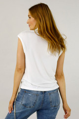 White Shimmer Turtle Top - SALE