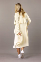 Pale Gold Lurex Rib Trench Cardi - SALE