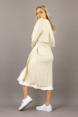 Pale Gold Lurex Rib Trench Cardi - SALE