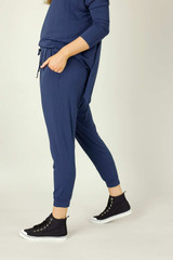 Navy Bamboo Slouch Pant