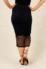 Stripe Ruched Mesh Skirt -FINAL SALE
