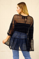 Stripe Tiered Mesh Top - SALE