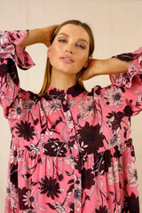 Pink Floral Nano Shirt Dress - SALE