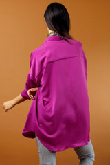 Magenta Satin Blake Shirt