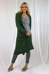 Khaki Fluffy Raglan Cardi