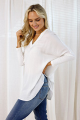 White Seta Twist Back Top