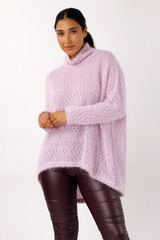 Pink Fluffy Hi-Lo Jumper