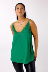 Green Soft Touch Lace Cami