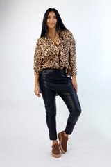 Tan Animal Silky Gatsby Shirt - SALE