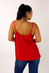 Red Soft Touch Lace Cami