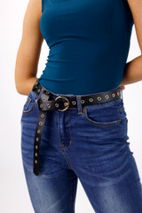 Black Eyelet Belt