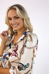 Motto Fashions Bridle Silky Statement Blouse
