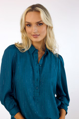 Teal Lurex Maya Shirt