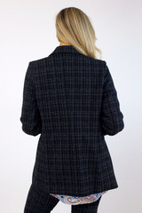 Charcoal Tuck Sleeve Blazer