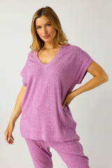 Fuschia Woolly Boyfriend Top