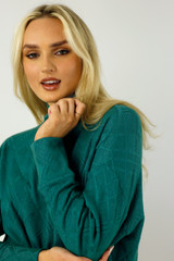 Teal Textured Valentina Jumper