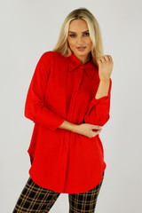 Red Satin Asana Shirt