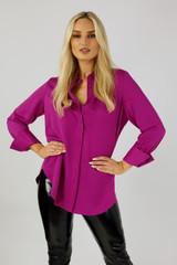 Magenta Satin Asana Shirt