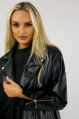 Black Vegan Leather Biker Jacket