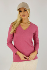 Pink Lush V Neck Top